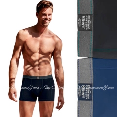 Мужские хлопковые трусы боксеры Jan Men 1090064 синий/черный 2шт.